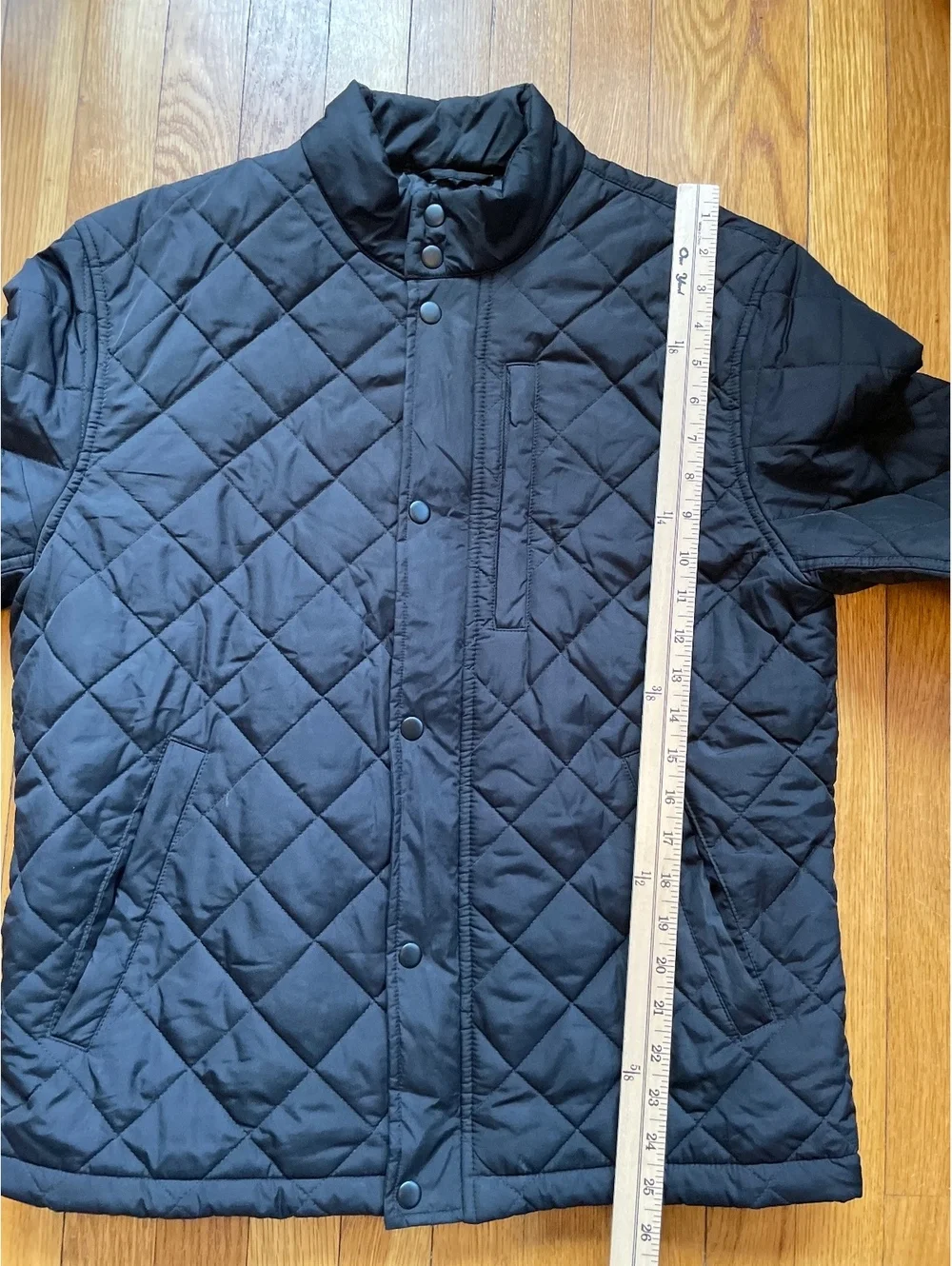 Banana Republic Black Quilted Jacket Men's Medium Snap Zip Lightweight Coat